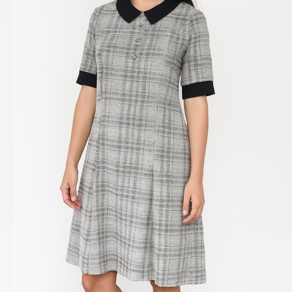 Kate and Lily Sz 14 Collar Tweed Dress Black